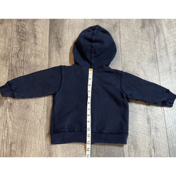 Polo Ralph Lauren Jacket Infant Baby 6-12 Months‎ Blue Hooded Zip Pockets Cotton - Picture 7 of 8